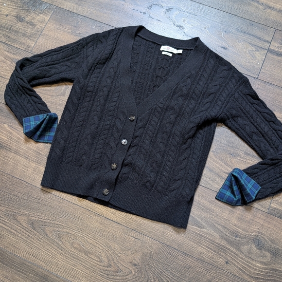 Vineyard Vines Cashmere‎ Sweater Plaid Sleeve Detail Size Small - Picture 1 of 6